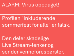 Tekstplansje om funnet virusvarsel.